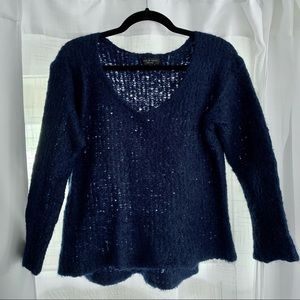 Rag & Bone Loose Knit Sweater, Navy, S